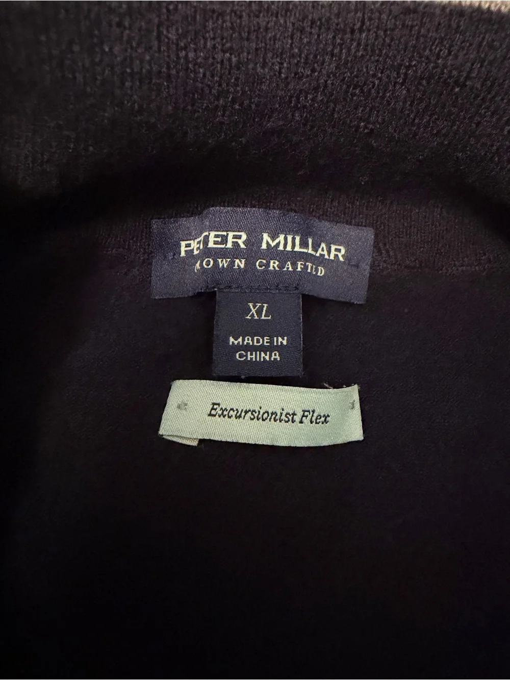 Peter Millar Navy Quarter-Zip Sweater